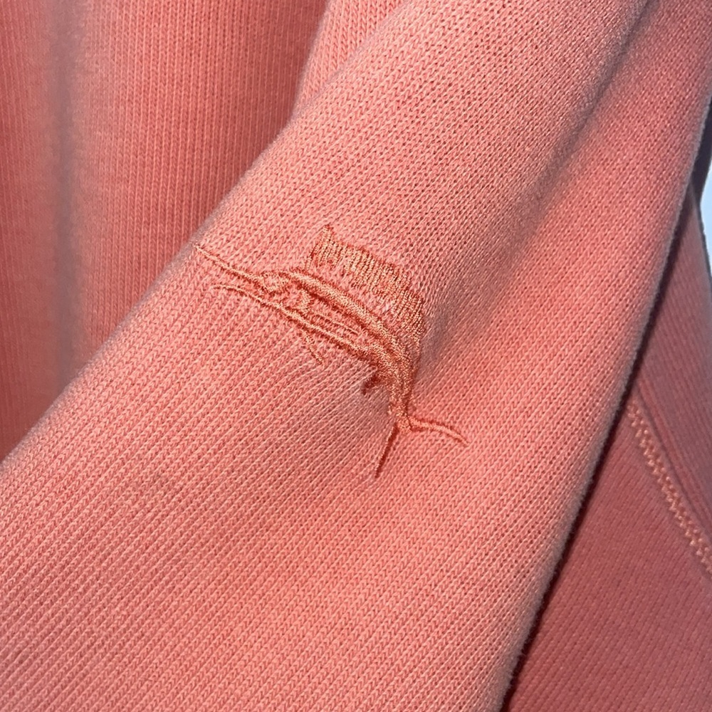 Tommy Bahama Salmon 1/4 Zip Pullover Sweatshirt Cotton Pink Orange Womens Large - Picture 5 of 5